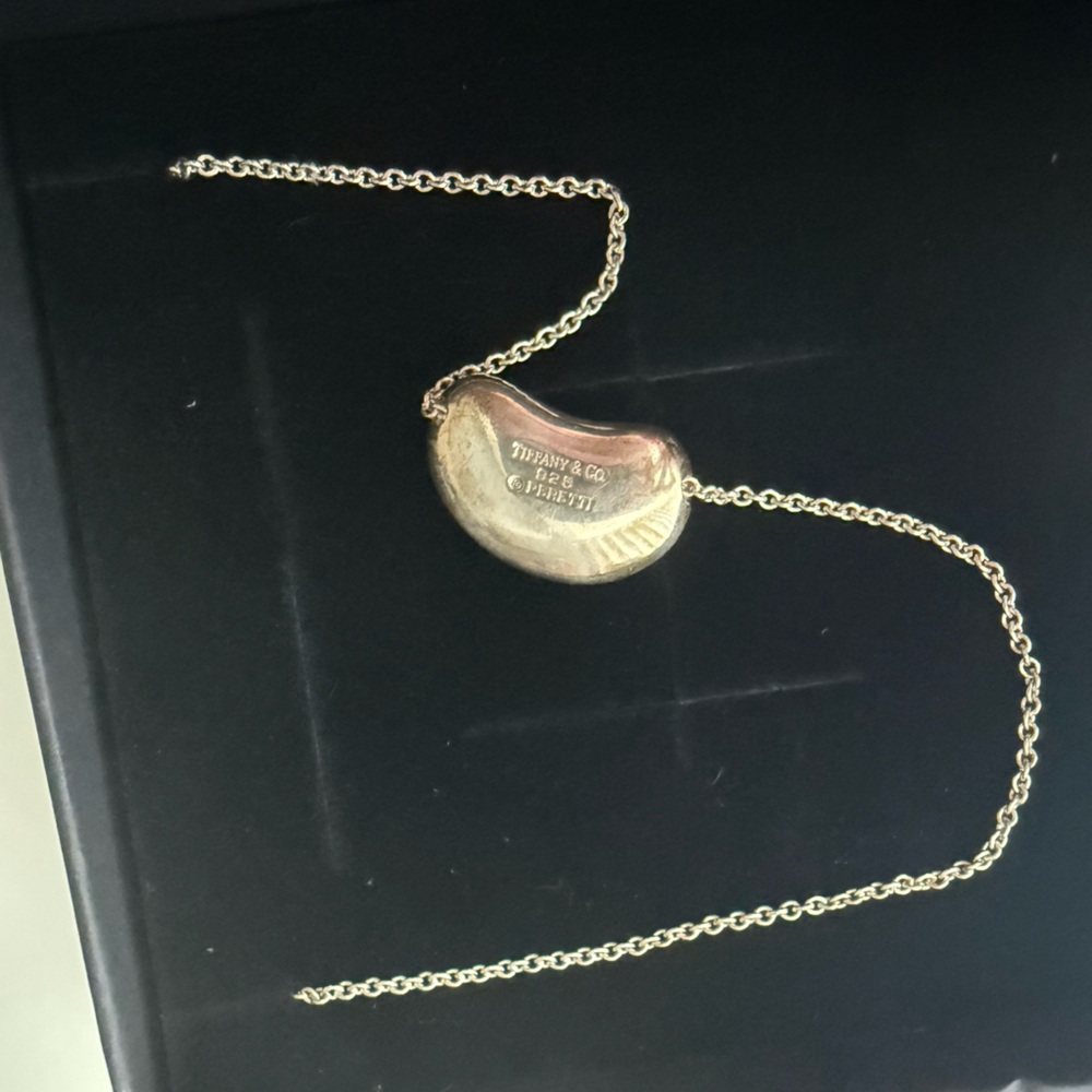 Tiffany and Co 925 Sterling Silver large bean necklace
